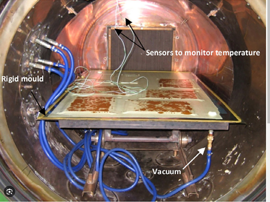 Autoclave industrial de fibra de carbono com válvula de segurança para produção de materiais compostos