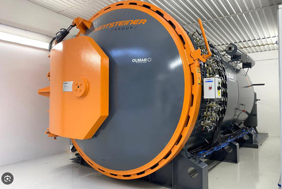 Autoclave composto resfriado por vento ou resfriado por água com controle PLC comprimento efetivo 1-15m