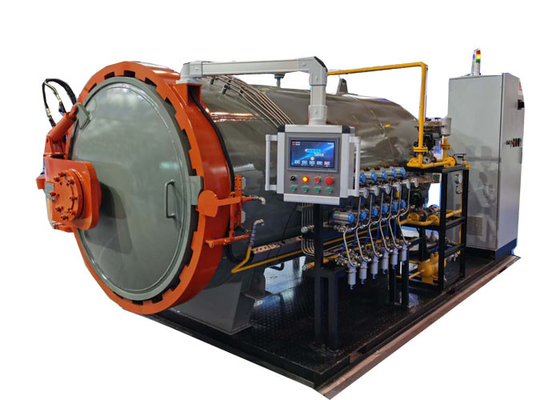 Automóvel Material pré-impregnado Controle PLC Autoclave de fibra de carbono de cura Autoclave composto
