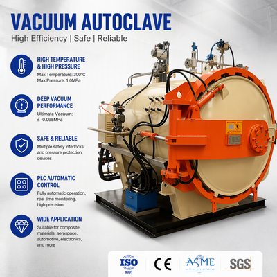 Autoclave de Compósito de Fibra de Carbono para Cura de Fibra de Carbono Autoclave de Compósito Aeroespacial para Componentes Pré-impregnados de Aviação